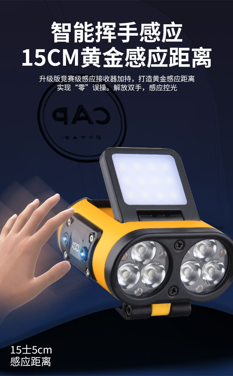led sensor headlamp, outdoor strong light, long battery life, lithium battery, special night fishing lamp for outdoor fishing, head-mounted flashlight pic 8