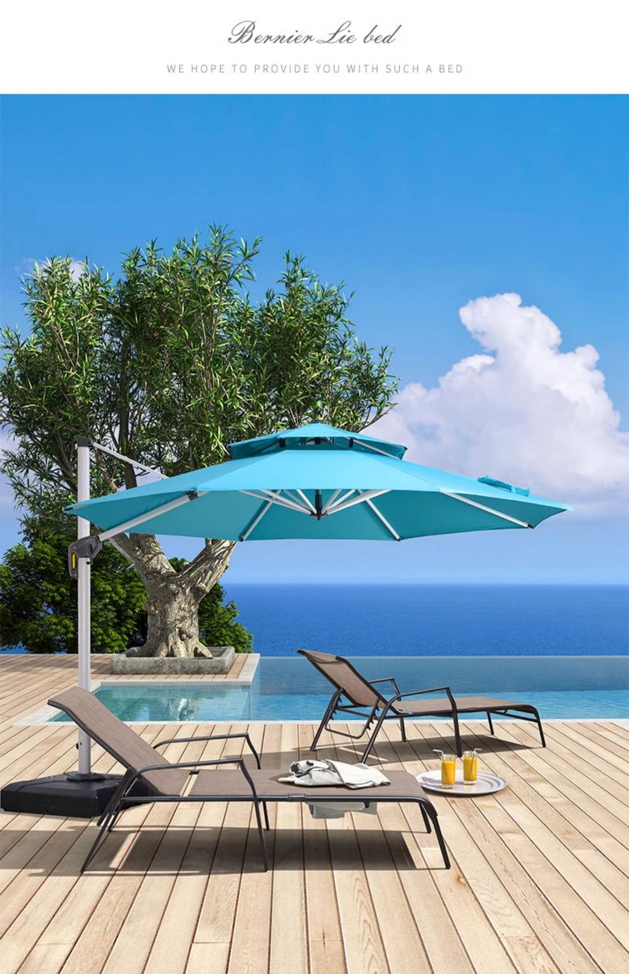 紫叶户外休闲躺椅沙滩椅躺床泳池午休阳台庭院折叠椅室外防水防晒详情15