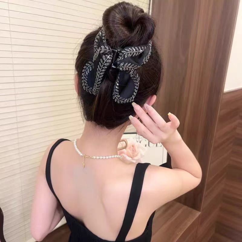 韩式设计感叶片麦穗鲨鱼夹百搭感发卡后脑勺发抓布艺头饰详情5