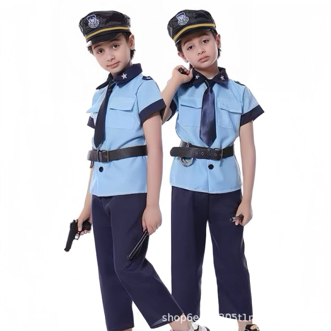 万圣节服装儿童警察角色扮演警察服装表演化妆舞会外贸热销COS详情1