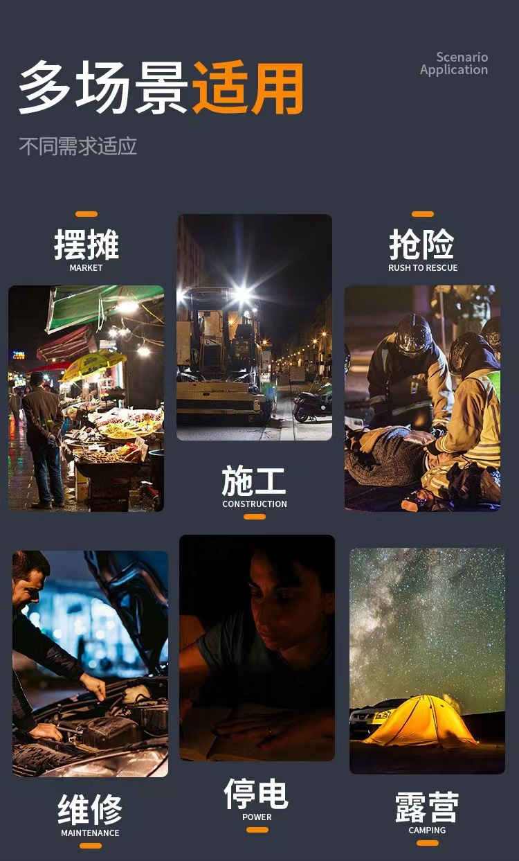 Outdoor solar high-intensity portable lamp, multi-functional rechargeable cob floodlight, rechargeable camping lamp pic 8