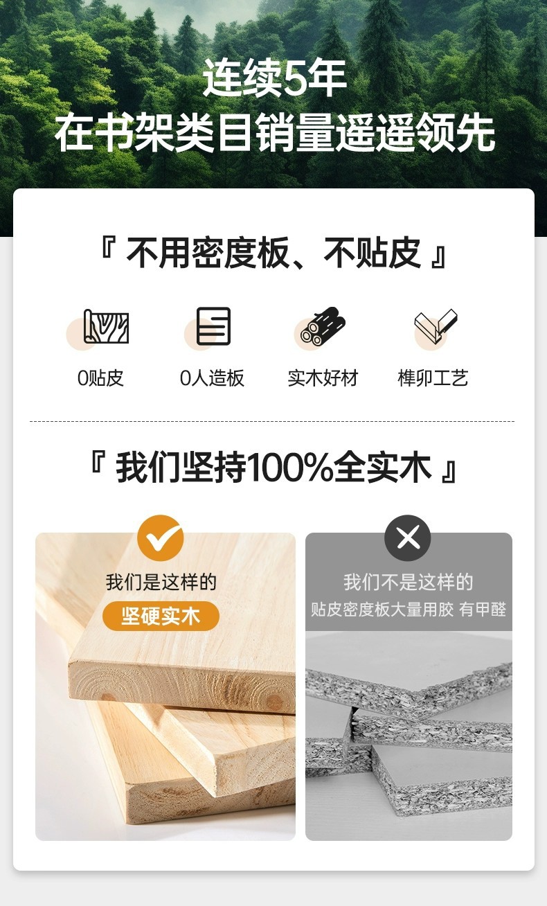 实木书架置物架简易落地收纳柜自由组合格子柜玩具矮柜客厅电视柜详情1