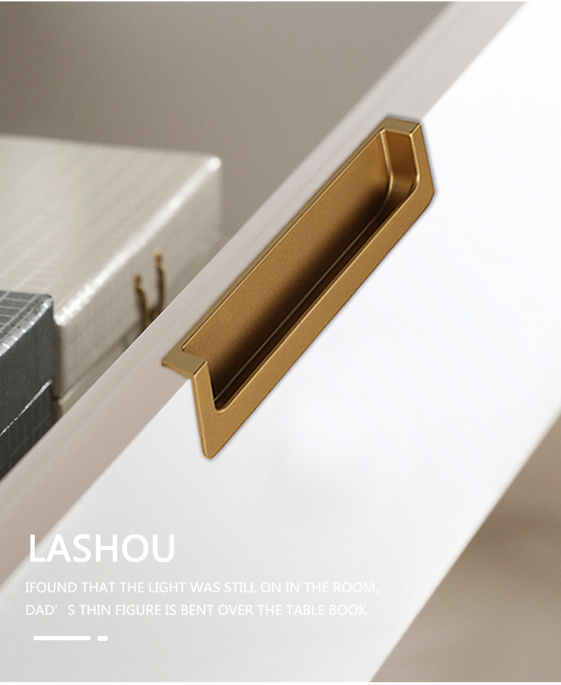 黑色嵌入式暗装拉手金色银色抽屉把手青古铜挖槽移门加长对装拉手详情42