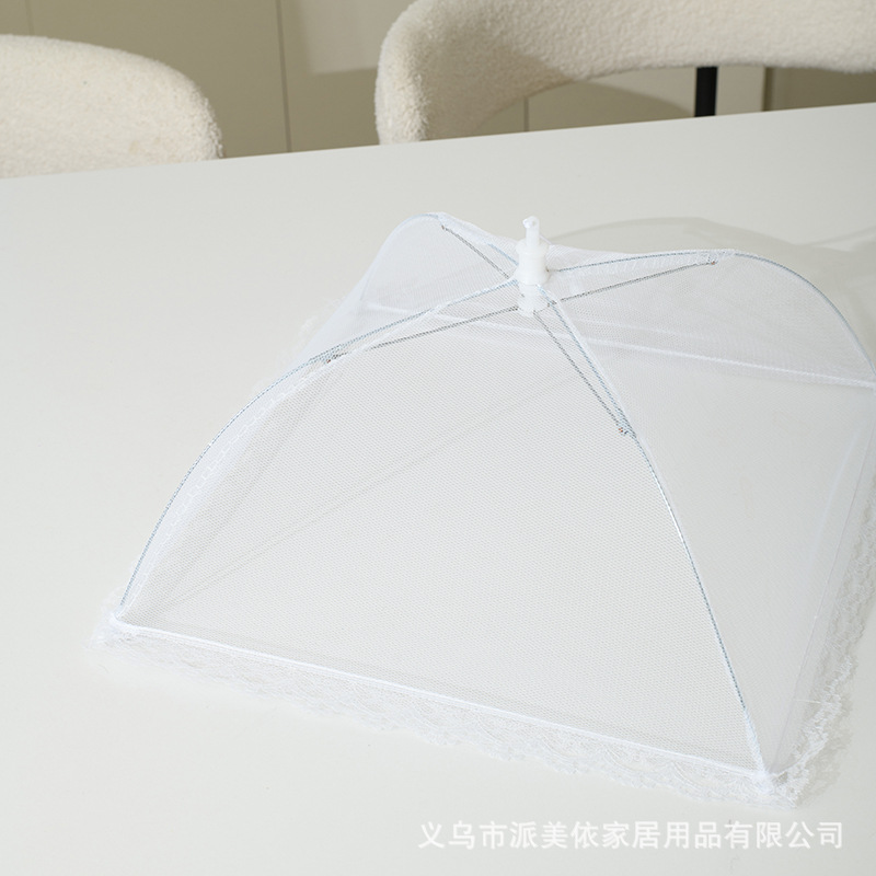义乌厂家夏网纱轻奢大号折叠菜罩饭菜罩家用防苍蝇食物罩盖食物罩详情5