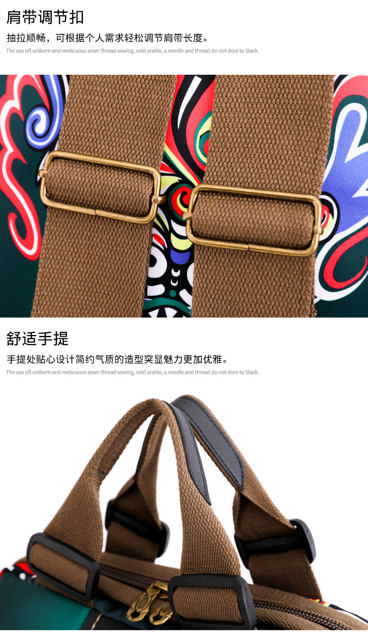 新款女士国潮双肩包时尚印花书包大容量轻便旅行包休闲通勤包女详情27