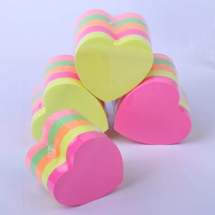 【 Factory Supply 】 500-page creative paper brick note-taking stickers in irregular-shaped fluorescent color for N times, made of irregular-shaped hearts pic 19
