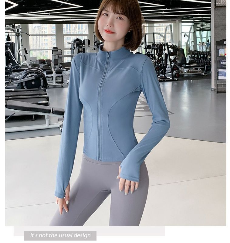 瑜伽服女2025新款健身拉链长袖显瘦修身速干运动上衣高级感外套详情7