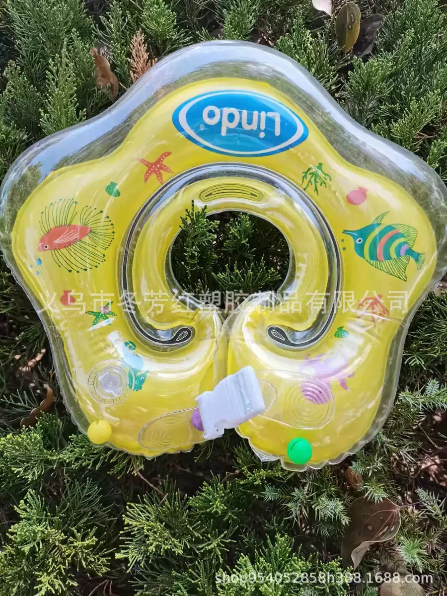 厂家直供新款婴儿脖圈0到12个月双把手双铃铛戏水游泳圈宝宝玩具运动户外游泳用品详情7