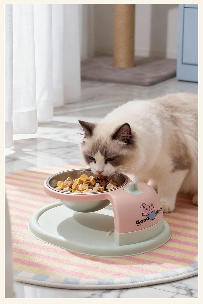 Rongka Pet Cross-border Cat Bowl, Dog Bowl, pet stainless steel double bowl, suspended high rack neck guard, single bowl, anti-tipping cat bowl, pet bowl, dog bowl pic 19