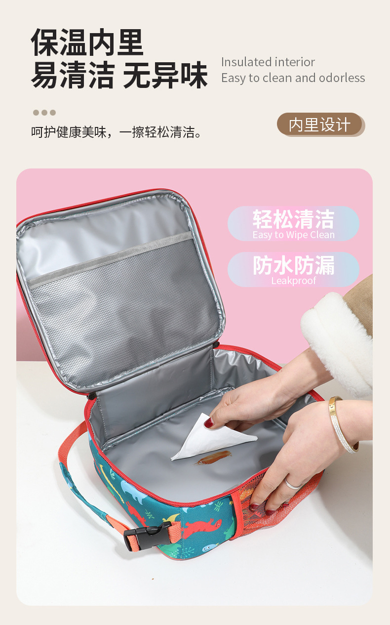 亚马逊爆款午餐包学生保温包儿童冰包跨境便携牛津布折叠便携冰包详情8
