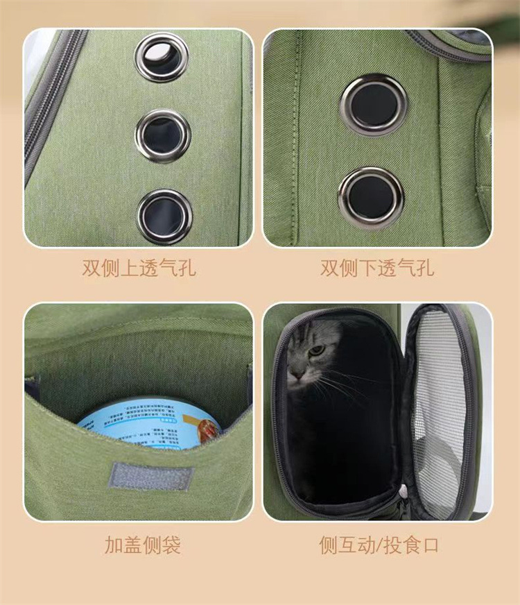 跨境猫包外出包便携透明太空舱双肩猫背包猫咪车载旅行小型宠物包详情2