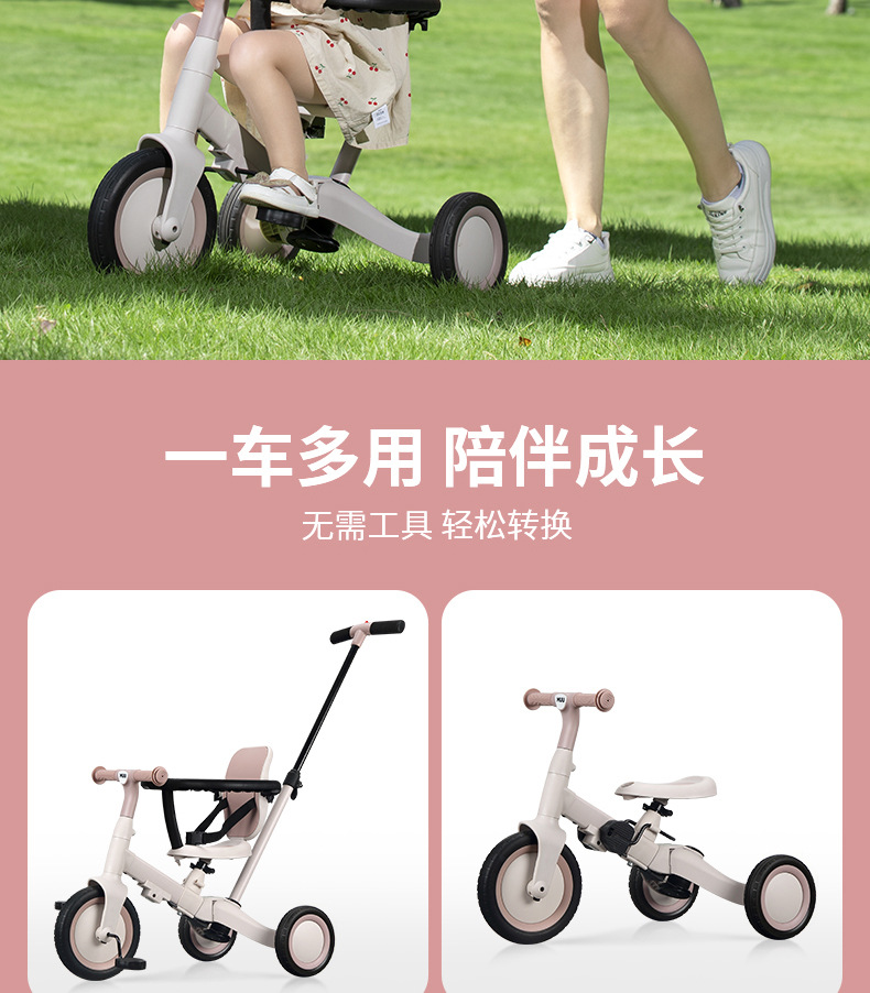 Drift儿童三轮车多功能手推车大型遥控汽车童车12寸详情2