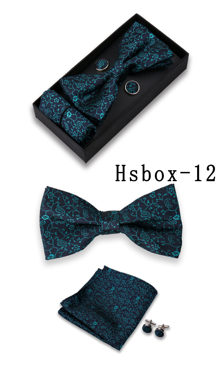 男士结婚礼服配饰套装红色领结口袋巾袖扣三件套现货男士领结领花西装配件详情14