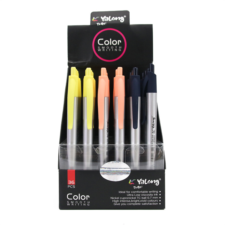 Yalong is offering a hot promotion on a 0.7MM blue refilled needle-shaped imported plastic office ballpoint pen and oil pen pic 2