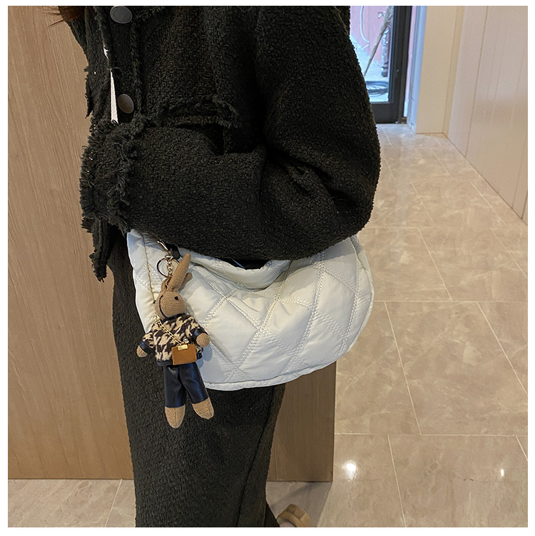 The new, trendy and fashionable single-shoulder crossbody bag with diamond-patterned embroidery thread for women in 2021, the popular dumpling bag pic 56