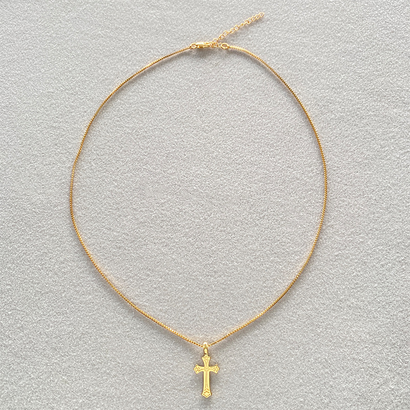 黄铜镀18K真金 欧美小众时尚简约风高级感小众吊坠项链颈项链饰品详情10