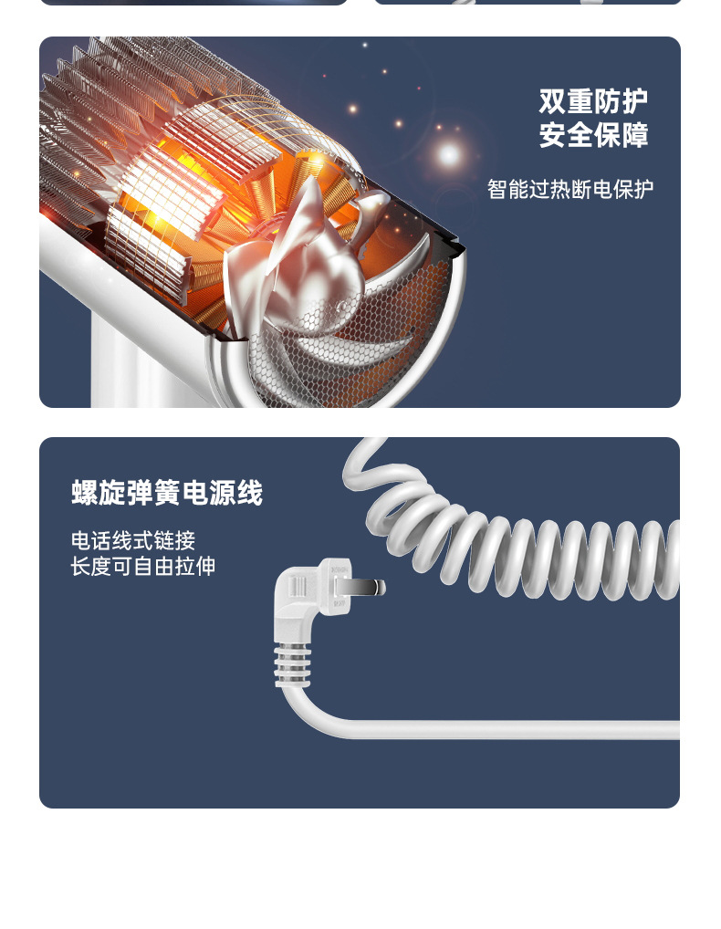 新品蓝光护发酒店吹风机宾馆浴室免打孔壁挂式电吹风直销跨境电商详情6