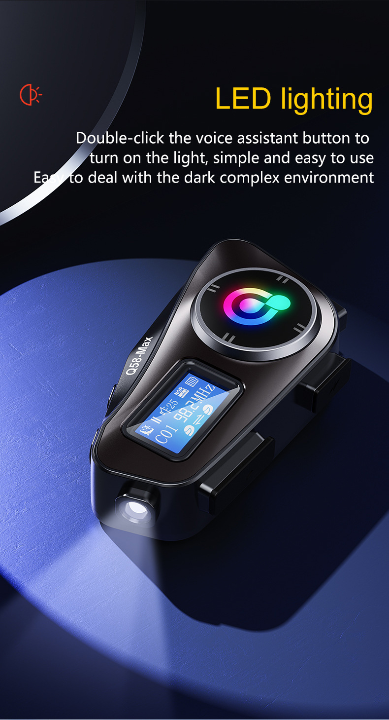 Q58MAX跨境专款头盔蓝牙耳机MP3混音音乐分享LCD屏FM对讲头盔耳机详情11