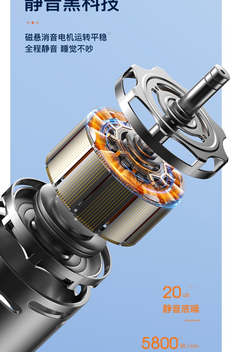 USB风扇大风力迷你便携式6寸超静音无刷桌面小电风扇 夹子式USB小风扇跨境批发风力强劲便携迷你风扇详情9