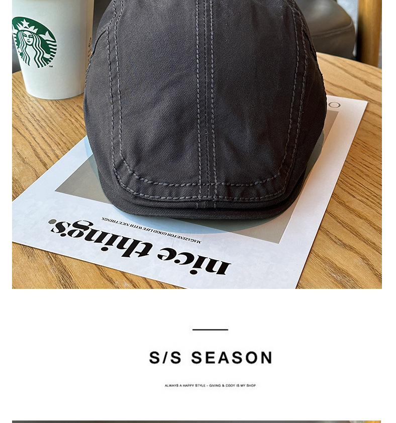 Solid color retro British-style newsboy cap for women, simple and versatile artistic beret for women, and baseball cap for men pic 15