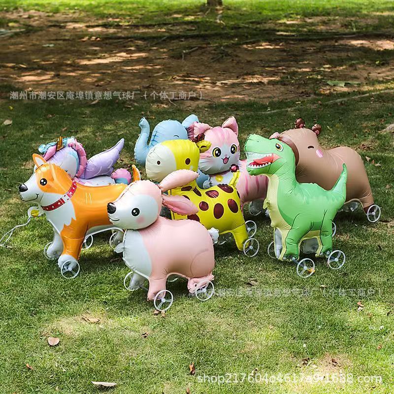 走路带轮子气球动物立体气球狗儿童生日装饰场景布置户外摆摊卡通详情5