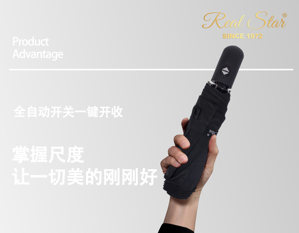 Black Spring fabric impact umbrellas and fiber folding umbrellas are now on sale for cross-border automatic umbrellas exported to Europe pic 5