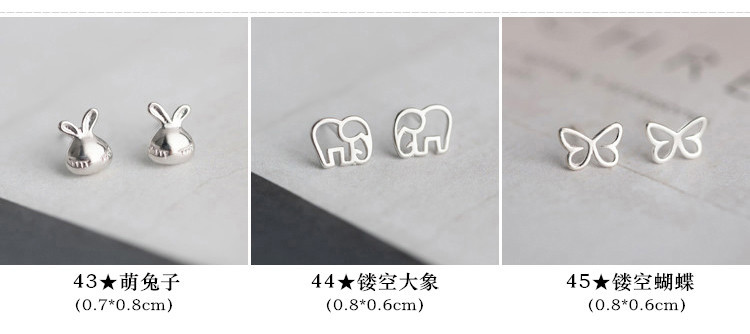 S925纯银韩国个性冷淡风小耳钉女简约创意气质学生百搭耳环耳饰品详情15