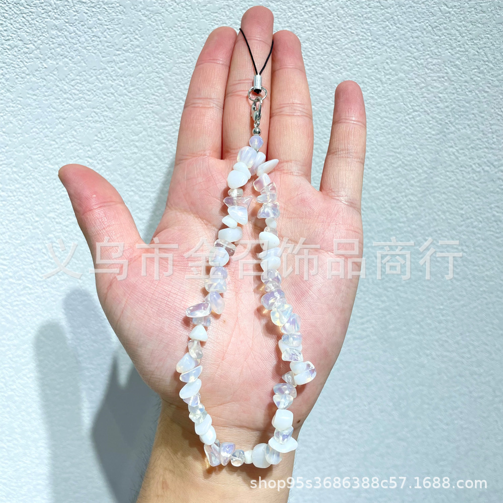 European and American ins crushed stone mobile phone chain, natural crystal mobile phone chain, DIY rose crystal amethyst beads mobile phone lanyard pic 5