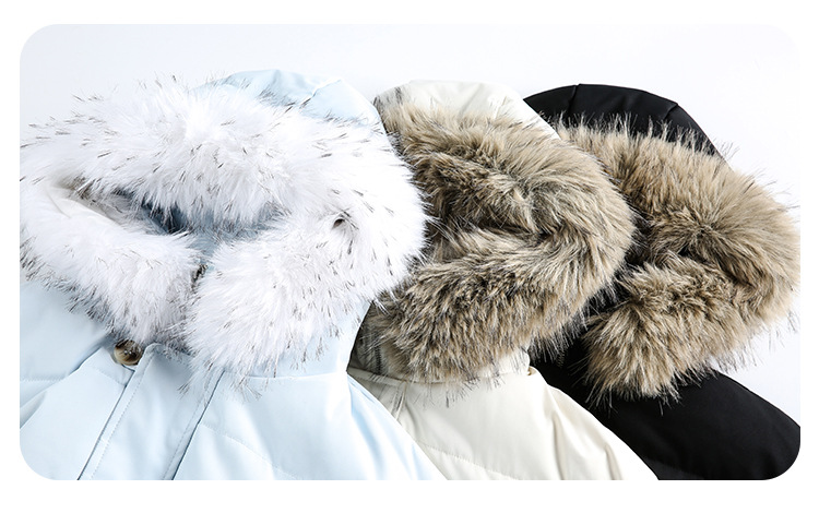 CATTEE美式复古90白鸭绒毛领连帽羽绒服男女冬季防寒保暖短外套潮详情13