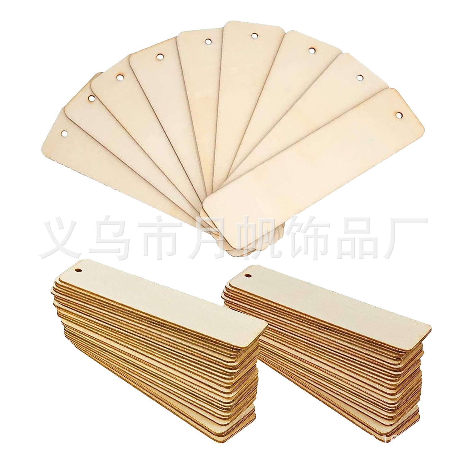 亚马逊热销木质空白创意书签木制木牌书签挂牌可涂鸦diy木牌木片详情4