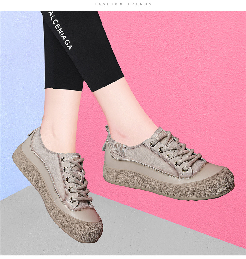 头层牛皮休闲真皮运动鞋女2025新款春秋复古板鞋潮鞋旅游鞋百搭详情13