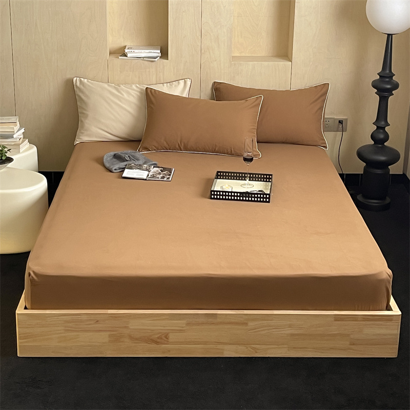 Long-staple cotton single item, all-cotton brushed quilt cover bed, simple pigment color pure cotton autumn and winter 1.8m bedding pic 157