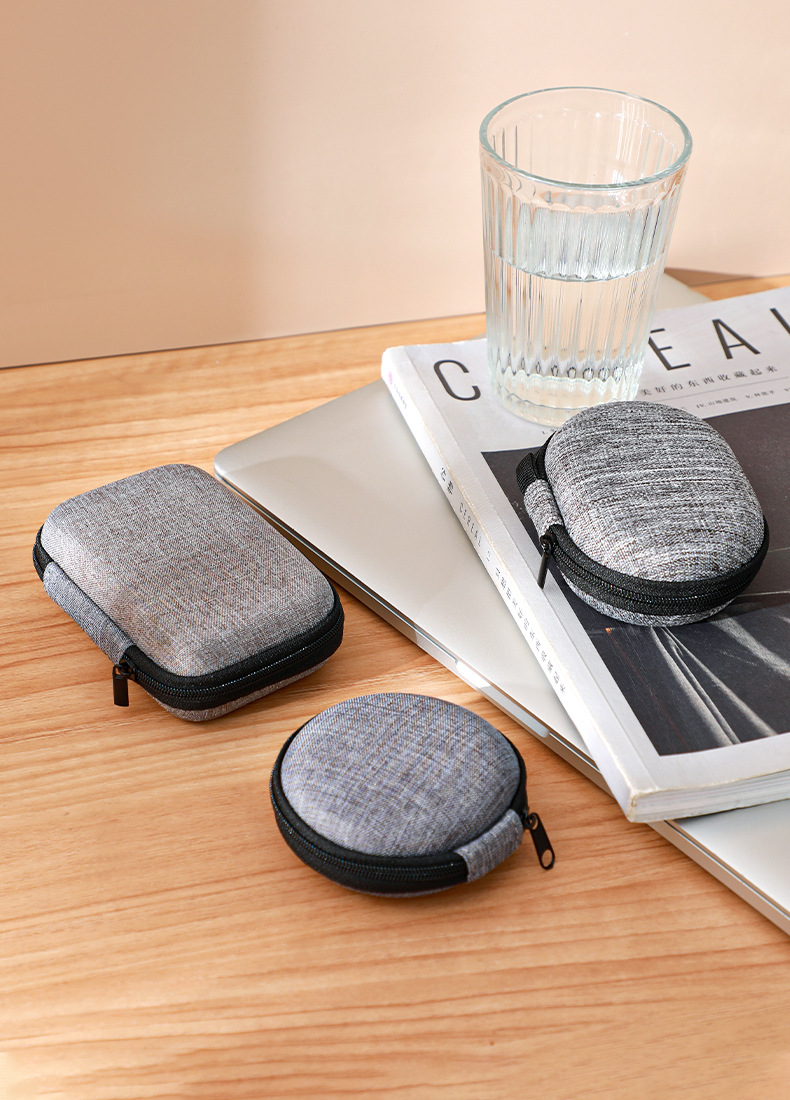 Digital storage bag, portable data cable storage box, solid-color charger power cord, hard disk protection case, headphones, USB flash drive pic 13