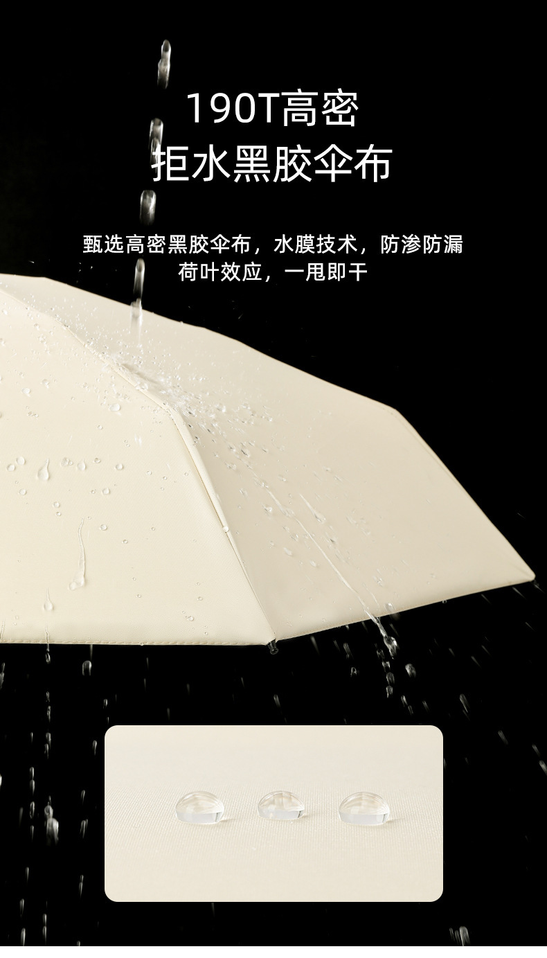 五折伞迷你胶囊晴雨两用太阳伞小巧便携超轻黑胶防晒遮阳口袋伞详情9