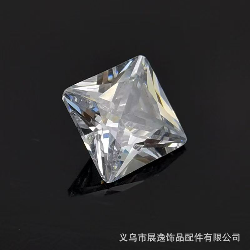 爆款直角正方形透明白色合成锆石裸石 方形饰品配饰厂家批发详情5