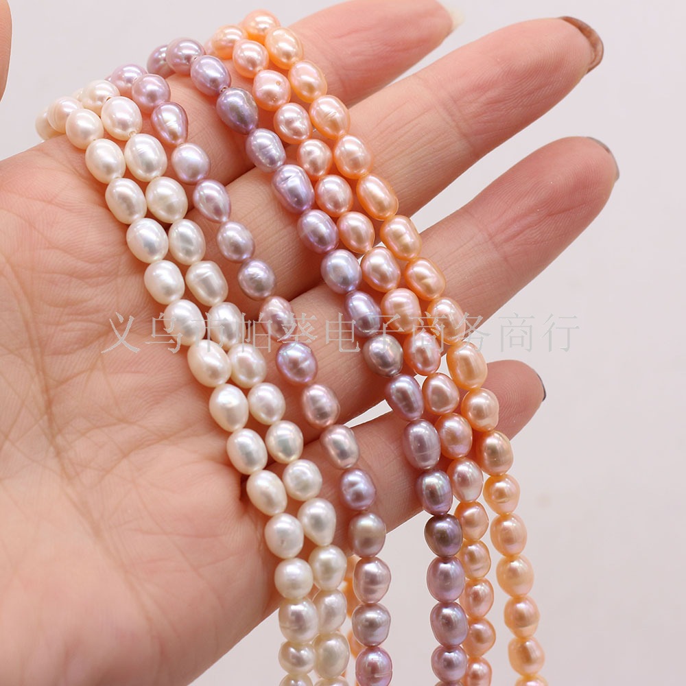 Natural freshwater pearl rice beads, DIY jewelry accessories, handmade jewelry necklaces, wholesale and production pic 4