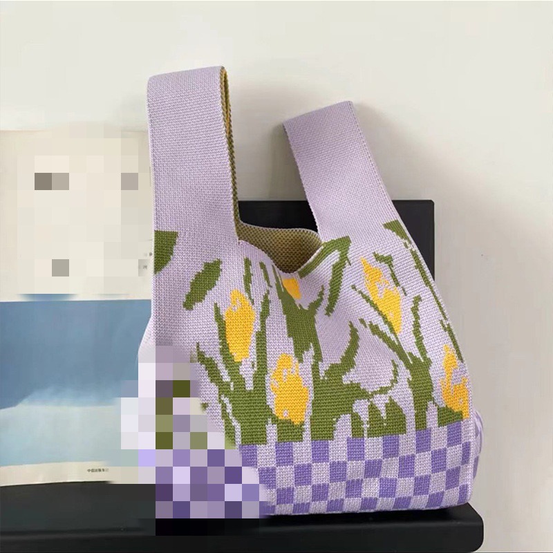 女士针织包多巴胺小包包手机包托特包针织包时尚卡通针织手提袋详情34