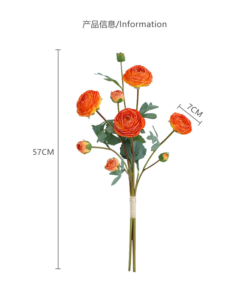仿真3枝扎束洋牡丹9头小清新家居装饰插花摄影道具毛线花批发工艺品创意礼品详情17