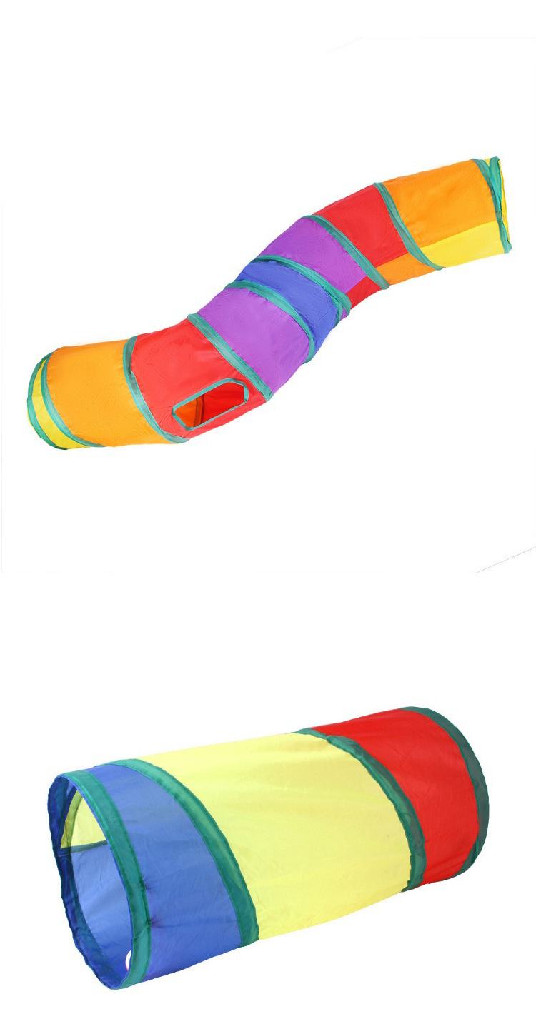 Z厂家现货宠物用品猫咪彩虹三通跑道 智益猫玩具钻桶可折叠猫通道详情16