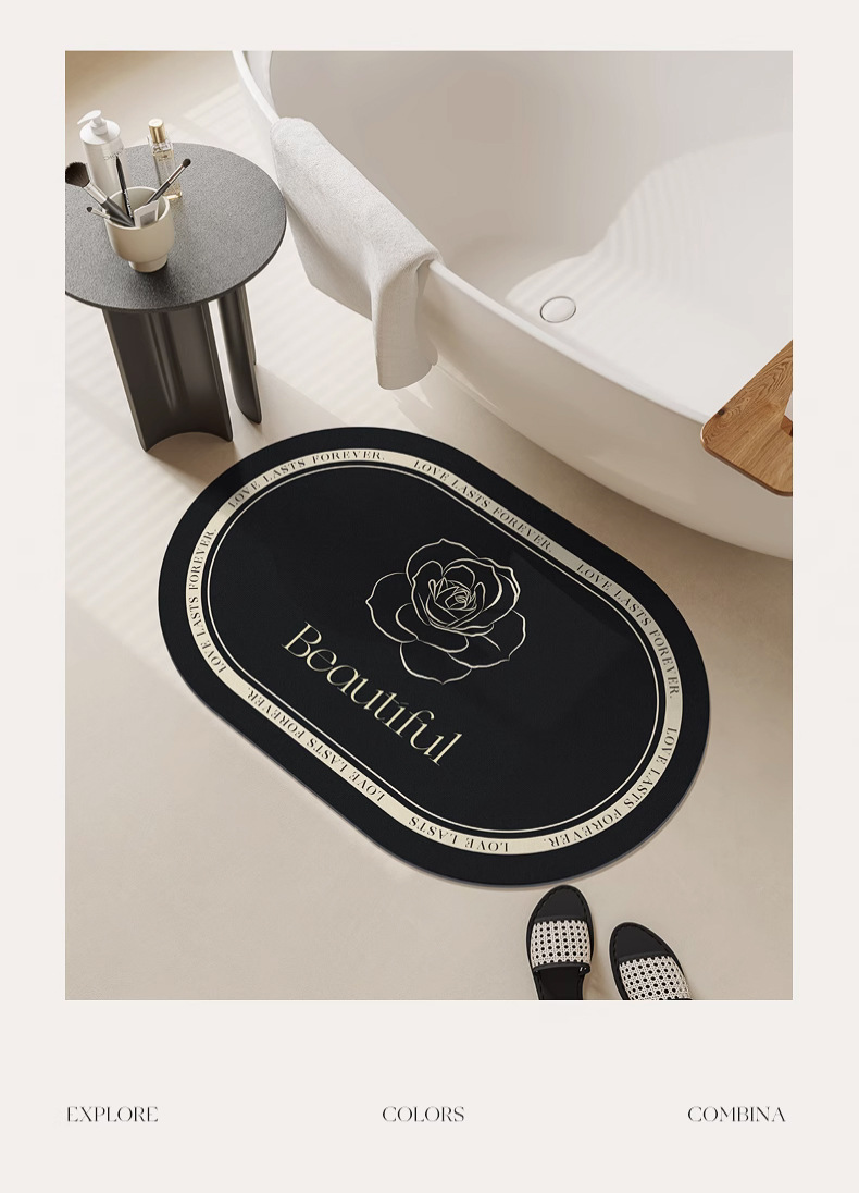 浴室吸水地垫卫生间门口硅藻泥门垫洗手间厕所防滑脚垫子卫浴地毯详情14