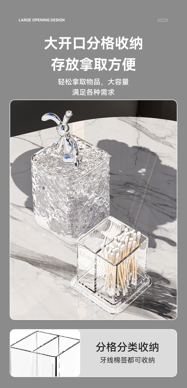 The living room toothpick box has a high-end feel. It is a household dust-proof storage box with glacier pattern. Toothpick cans, dental floss cans, cotton swab boxes and toothpick holders pic 4