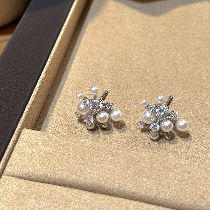 绚烂锆石珍珠烟花耳钉女小众设计感个性独特百搭精致时尚耳环耳饰详情5