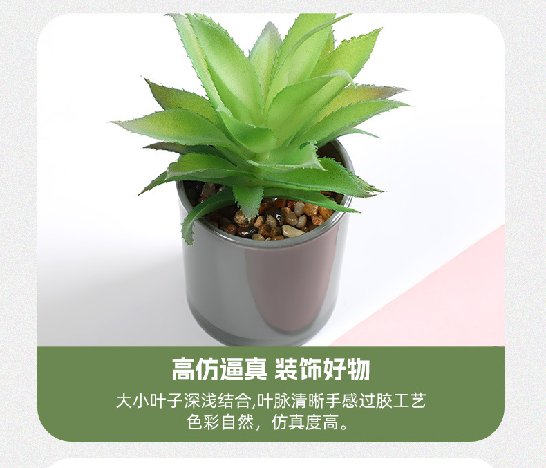北欧风仿真款叶盆栽客厅装饰品办公室桌面迷你绿植小摆件厂家直销详情9