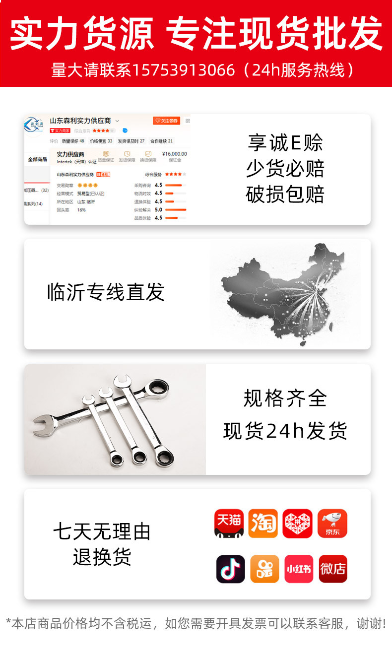 批发两用梅花开口棘轮扳手铬钒钢多功能快速镜面扳手双头扳手工具详情14