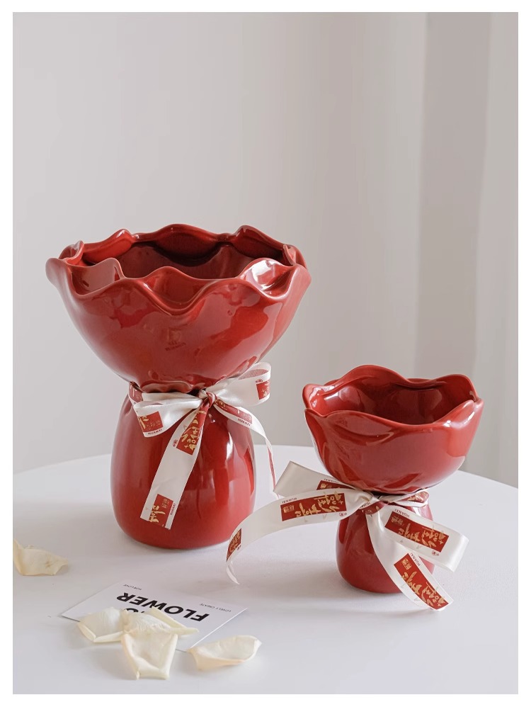 情绪稳定花瓶陶瓷花瓶客厅摆件鲜花插花轻奢高级感新家复古装饰品详情9