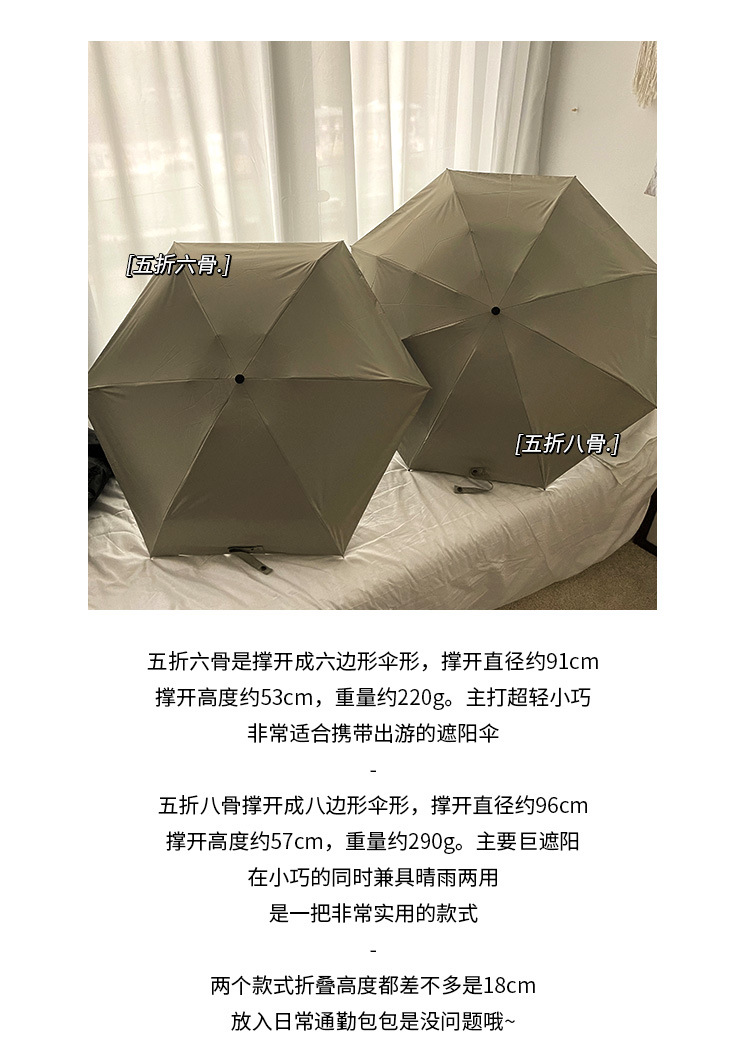 口袋胶囊五折晴雨伞两用小巧便携印刷logo遮阳太阳防晒防紫外线女详情5