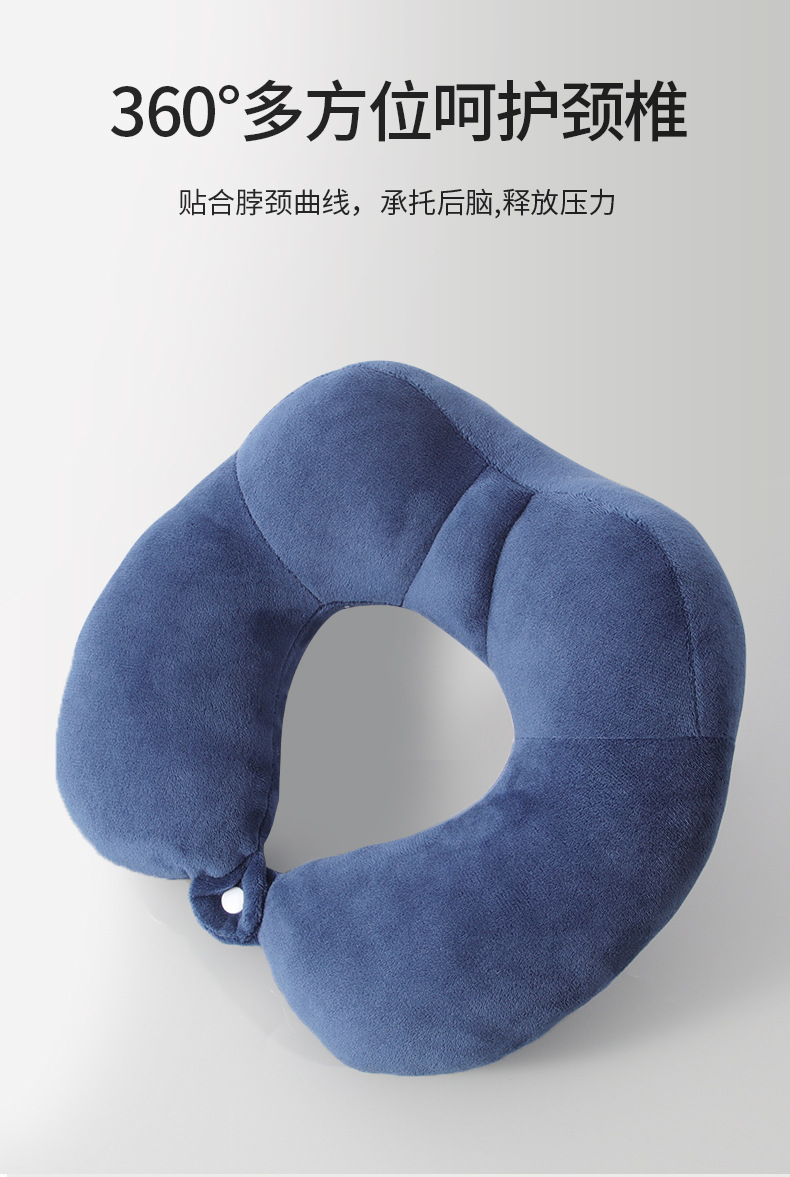 厂家大量现货驼峰u型枕定制LOGO创意PP棉记忆棉u型枕头多功能颈颈详情3