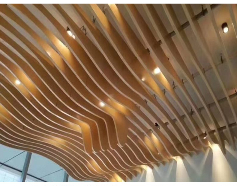 Arc-shaped aluminum square tube aluminum single panel curtain wall, shaped aluminum plate, bent aluminum square tube exterior wall, storefront background, wavy aluminum single panel pic 13