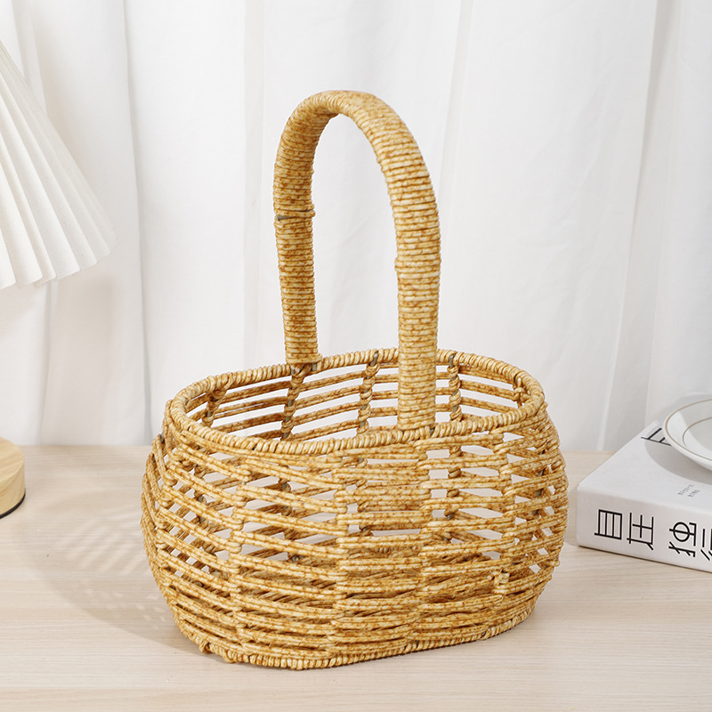 居家编织收纳篮儿童玩具塑料箱柳编置物筐收纳筐多功能整理箱详情6