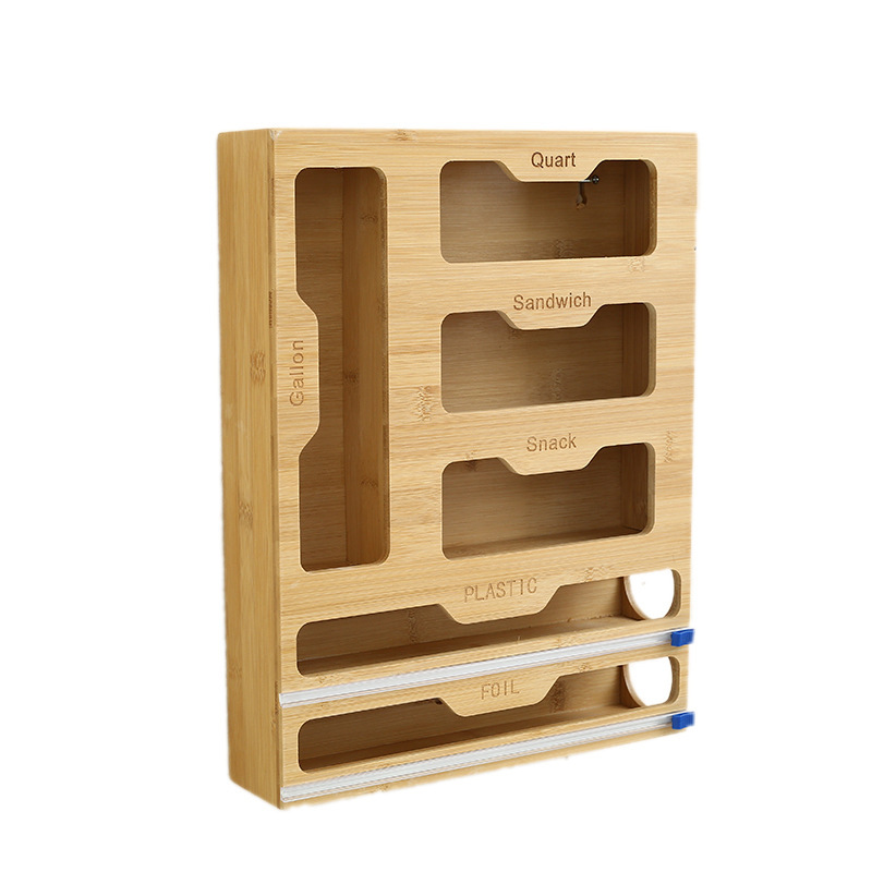 简约大气家用厨房竹制箔盒保鲜膜锡纸保鲜袋收纳盒详情10